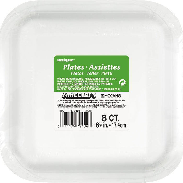 Minecraft 7" 8ct Snack Paper Plates