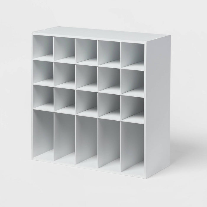 4 Tier Laminate Stackable Shoe Cubby White - Brightroom (LOCAL PICKUP ONLY)