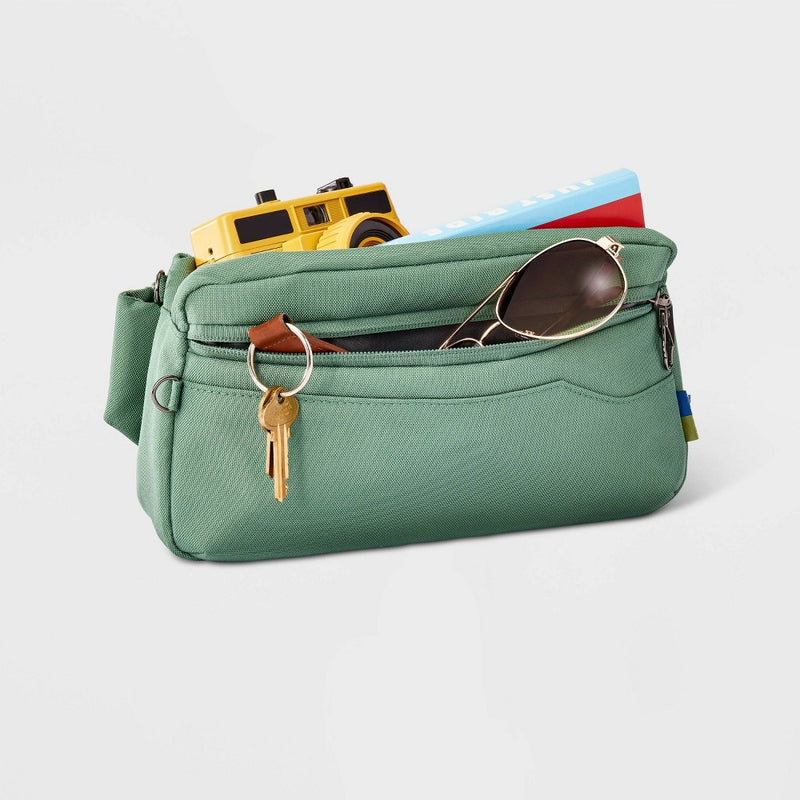 Anti-Theft Travel Hip Pack Bag Dark Ivy - Open Story