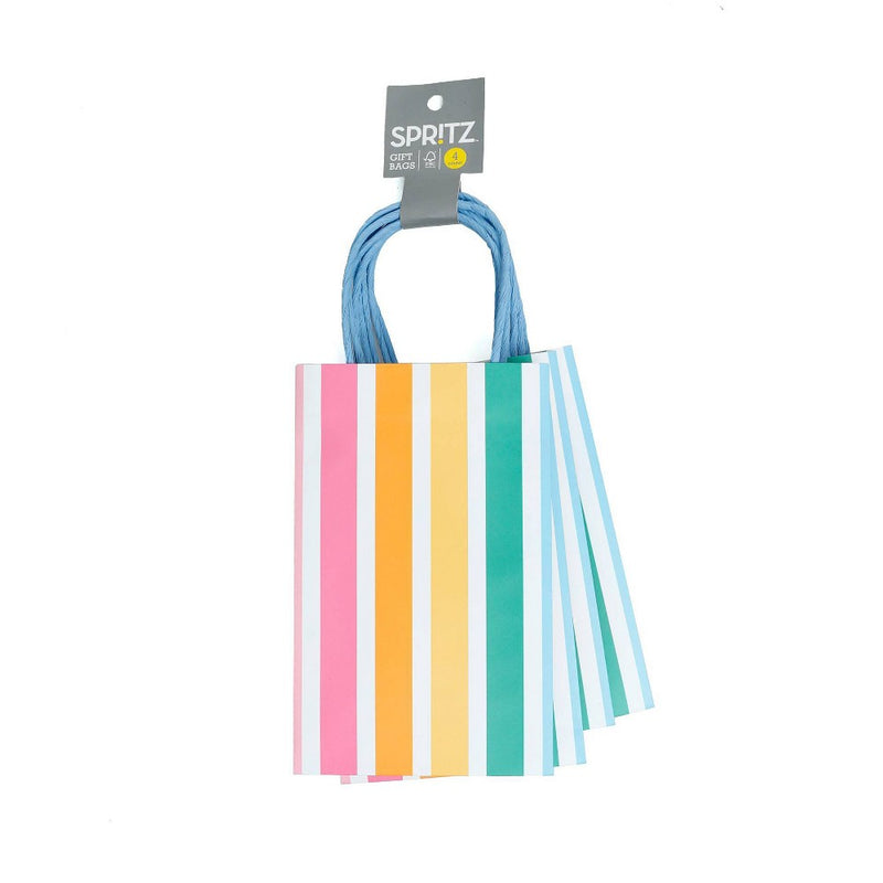 4pk Jr. Tote Gift Bags Striped - Spritz