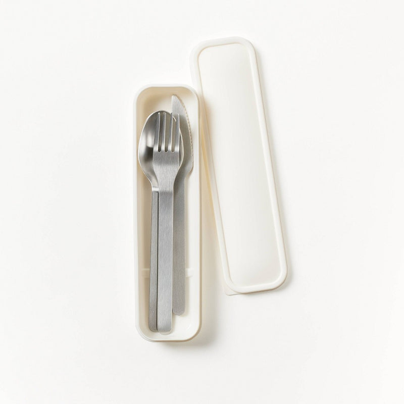 Stainless Steel Flatware Set with Case Beige/Silver - Figmint