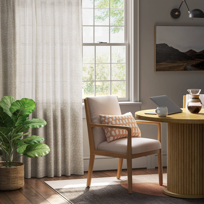 54"x84" Light Filtering Printed Farrah Curtain Panel Cream - Threshold