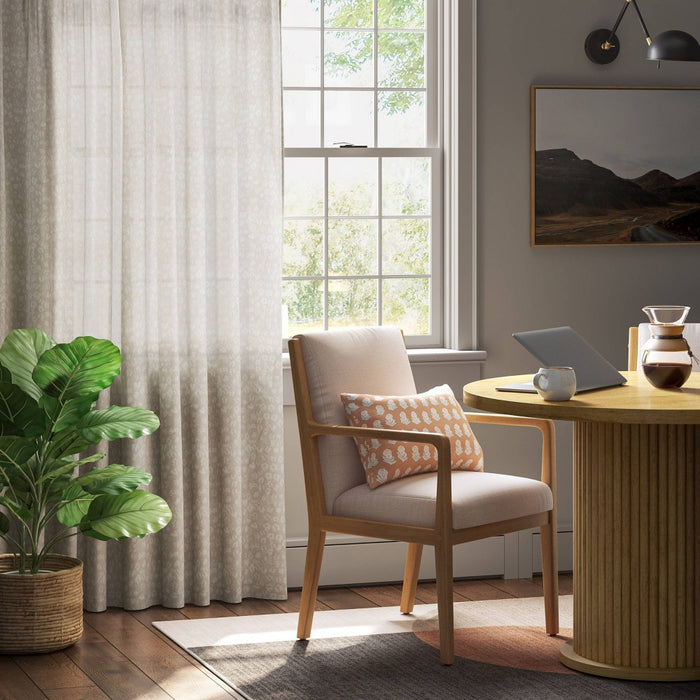 54"x84" Light Filtering Printed Farrah Curtain Panel Cream - Threshold