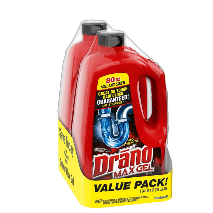 Drano Max Gel Clog Remover - 160 fl oz/2ct