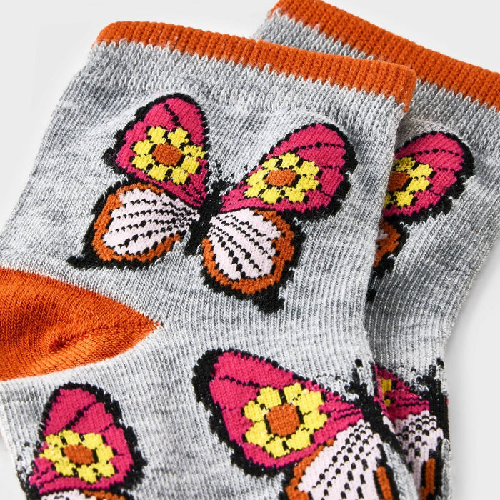Women's Butterfly Ankle Socks - Xhilaration Heather Gray 4-10