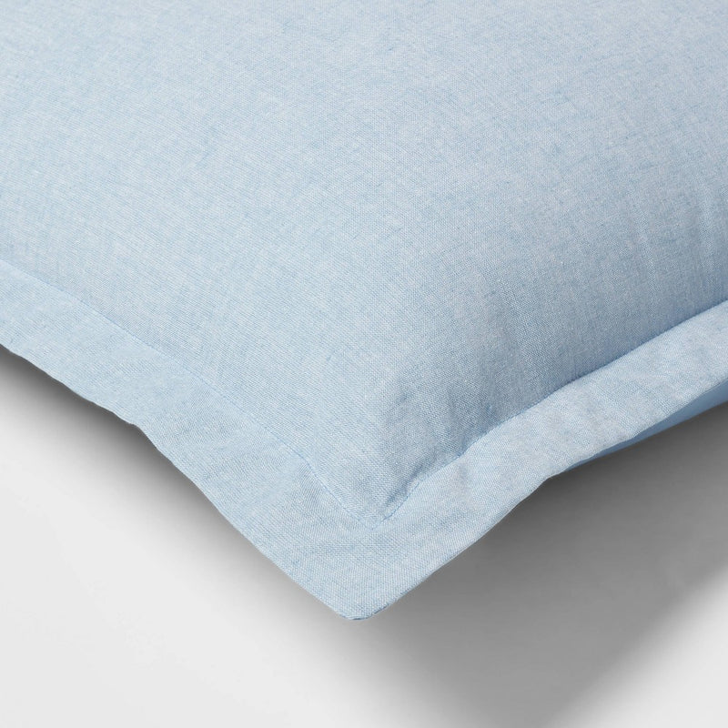 Euro Cotton Linen Blend Chambray Decorative Throw Pillow Light Blue - Threshold (LOCAL PICKUP ONLY)