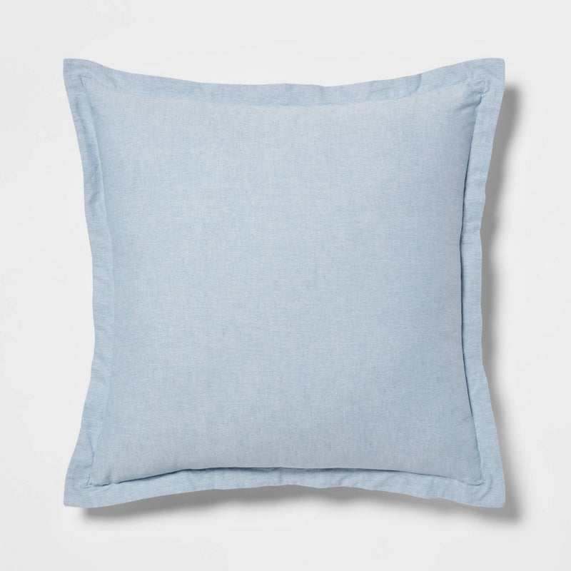 Euro Cotton Linen Blend Chambray Decorative Throw Pillow Light Blue - Threshold (LOCAL PICKUP ONLY)
