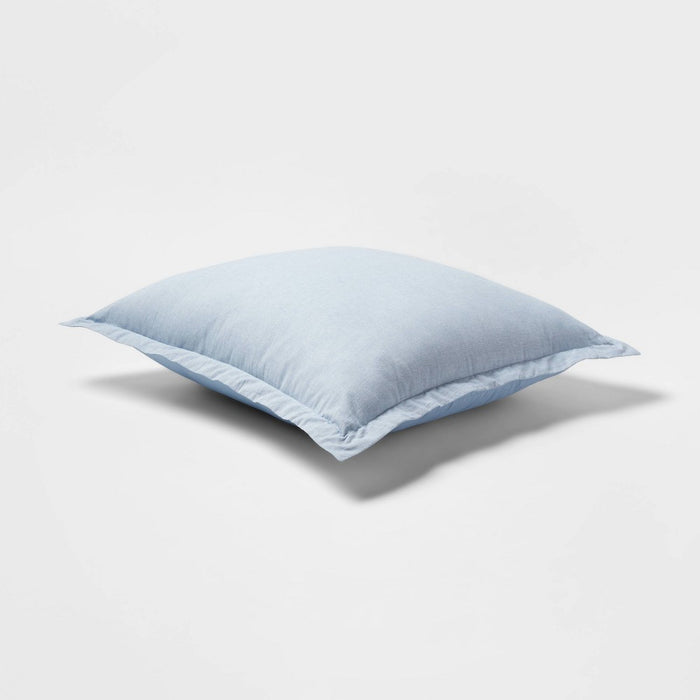 Euro Cotton Linen Blend Chambray Decorative Throw Pillow Light Blue - Threshold (LOCAL PICKUP ONLY)