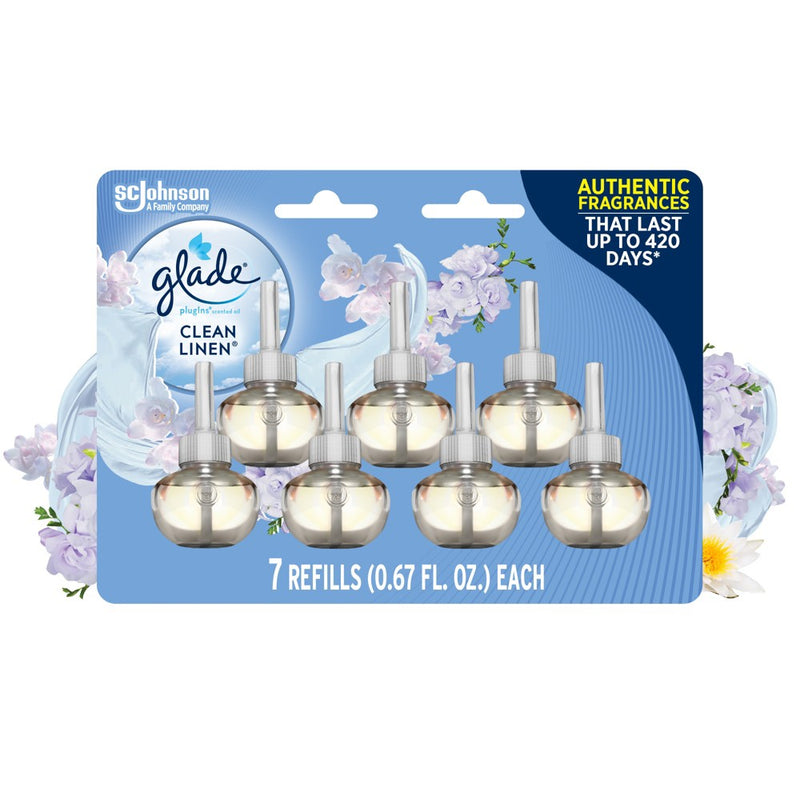 Glade PlugIns Scented Oil Air Freshener Refills - Clean Linen - 4.69oz/7pk