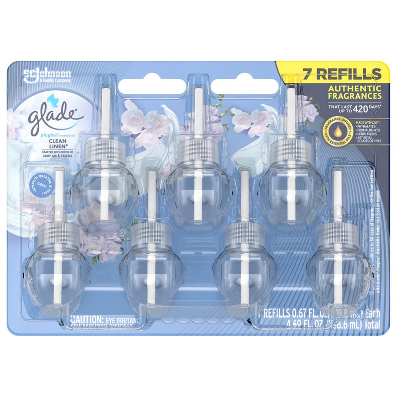 Glade PlugIns Scented Oil Air Freshener Refills - Clean Linen - 4.69oz/7pk