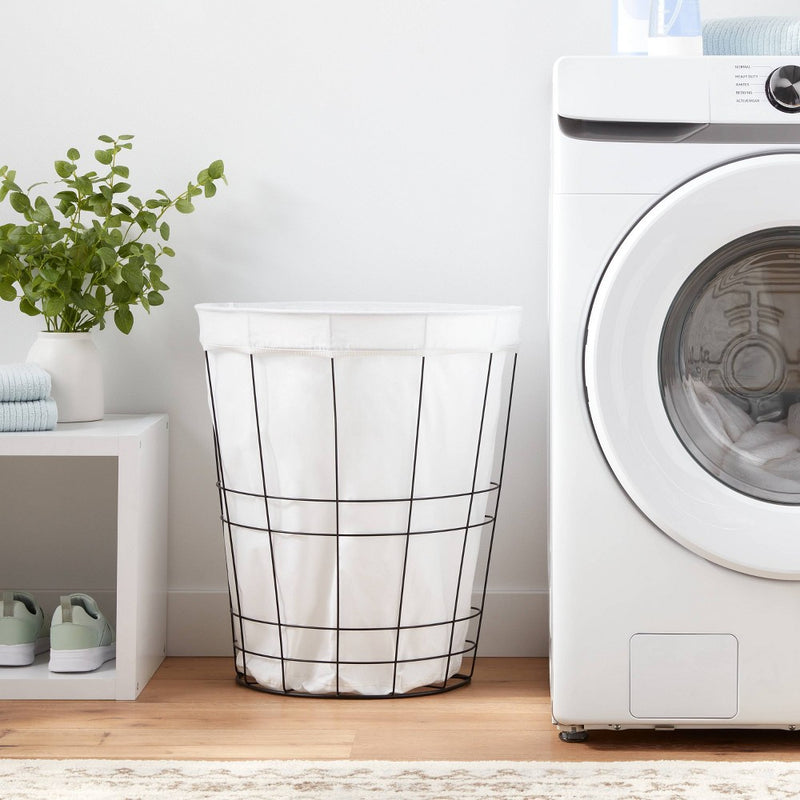 Metal Wire Hamper with Fabric Liner - Brightroom (LOCAL PICKUP ONLY)