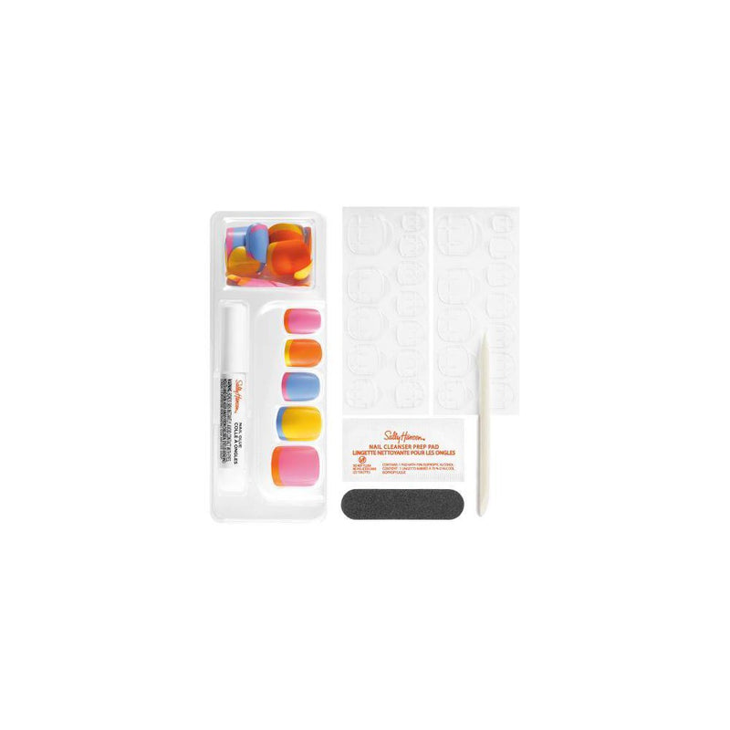 Sally Hansen Salon Effects Perfect Manicure Press on Nails Kit - Square - Block Party - 24ct