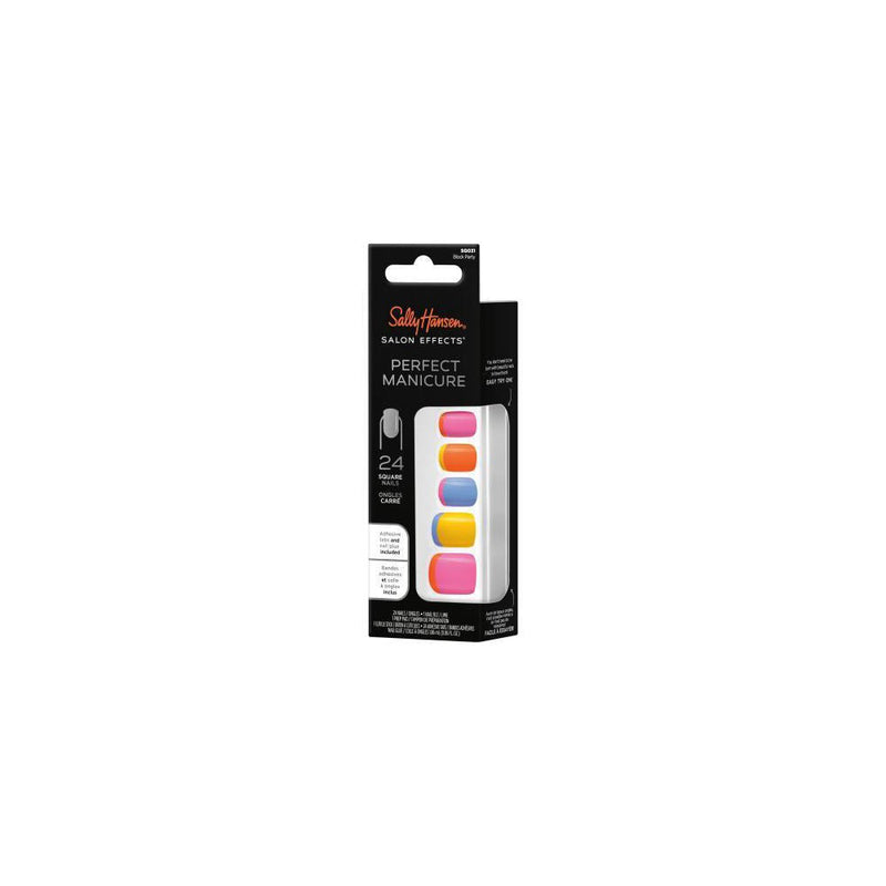 Sally Hansen Salon Effects Perfect Manicure Press on Nails Kit - Square - Block Party - 24ct
