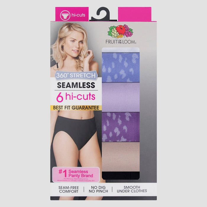 Fruit of the Loom Women's 6pk 360 Stretch Seamless Hi-Cut Underwear - Colors may vary 5