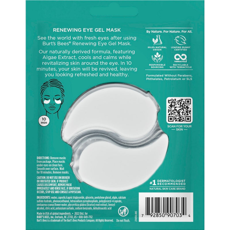 Burt's Bees Renew Natural Hydrogel Eye Mask - 1ct