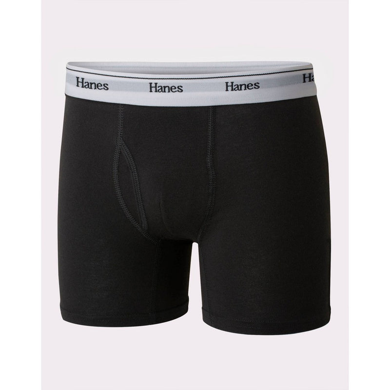 Hanes Boys' 5pk Originals Printed Boxer Briefs - Blue/Black S
