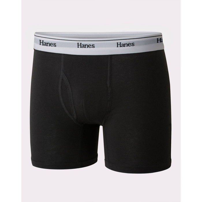 Hanes Boys' 5pk Originals Printed Boxer Briefs - Blue/Black S