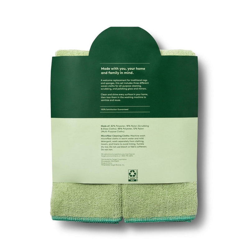 Multi-Surface Microfiber Cleaning Cloths - 6ct - Everspring