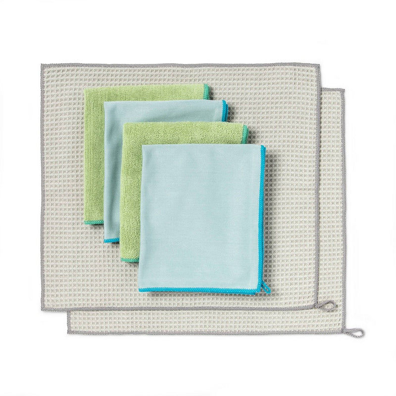Multi-Surface Microfiber Cleaning Cloths - 6ct - Everspring