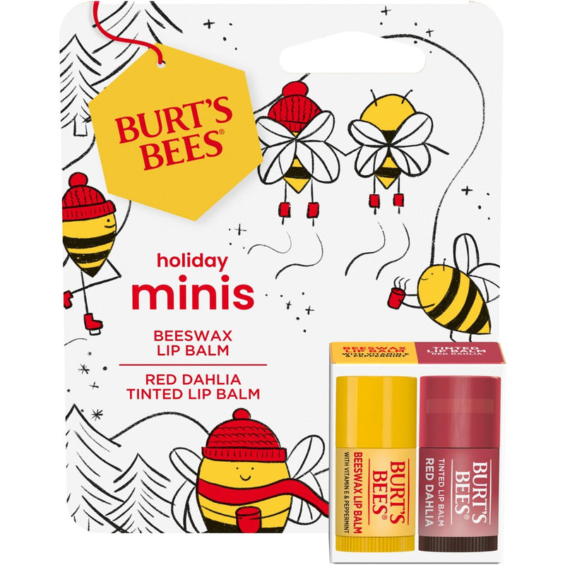 Burt's Bees Beeswax + TLB + Red Dahlia Mini Lip Balms Gift Set - 2ct