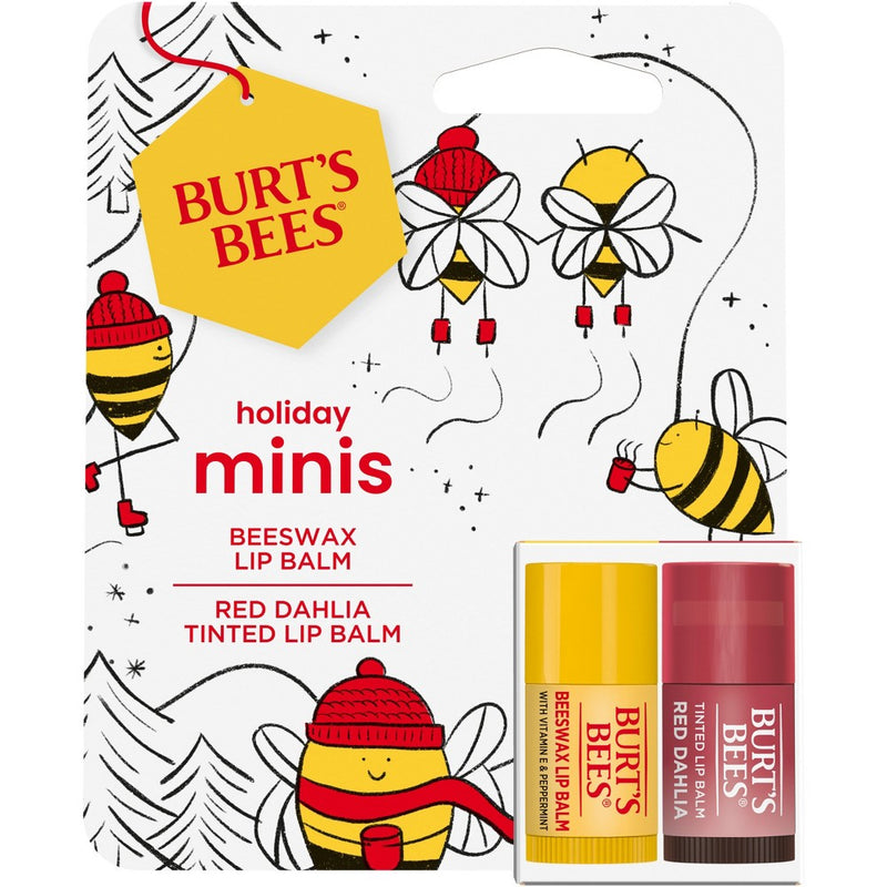 Burt's Bees Beeswax + TLB + Red Dahlia Mini Lip Balms Gift Set - 2ct