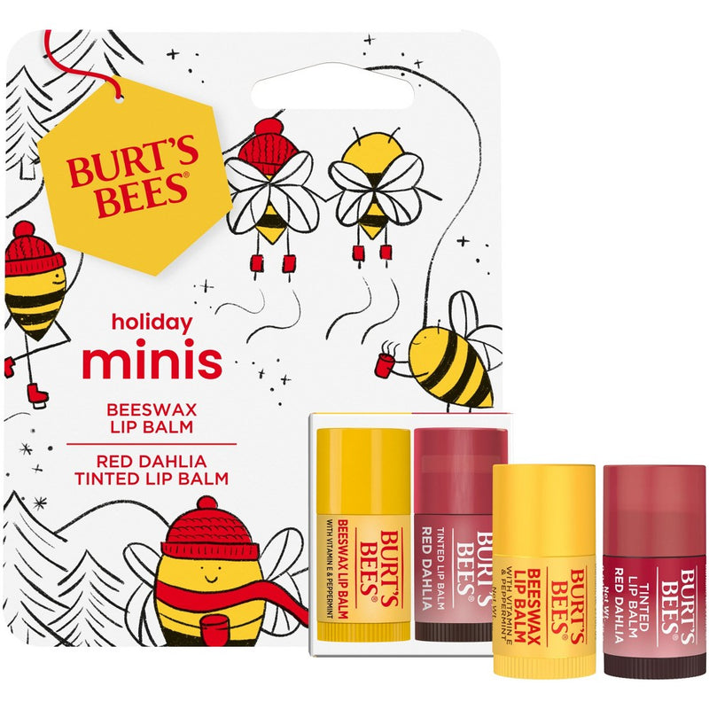 Burt's Bees Beeswax + TLB + Red Dahlia Mini Lip Balms Gift Set - 2ct