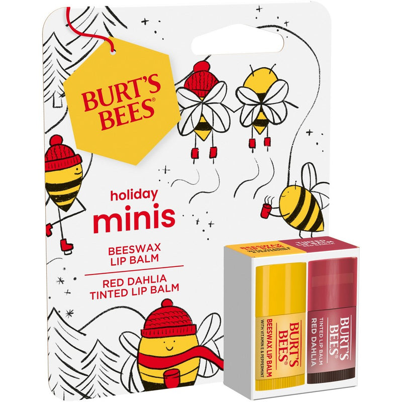 Burt's Bees Beeswax + TLB + Red Dahlia Mini Lip Balms Gift Set - 2ct