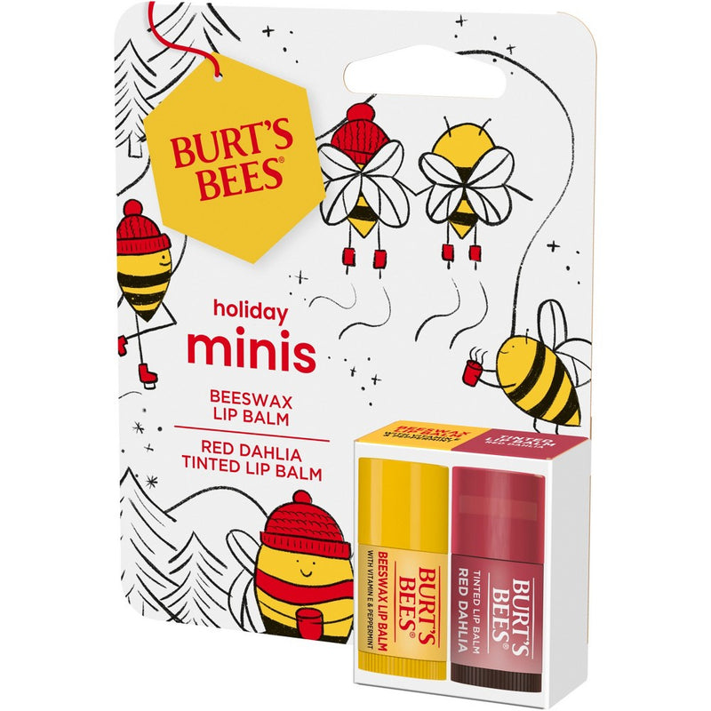 Burt's Bees Beeswax + TLB + Red Dahlia Mini Lip Balms Gift Set - 2ct