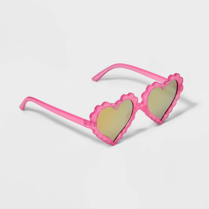 Girls' Scalloped Heart Sunglasses - Cat & Jack Pink