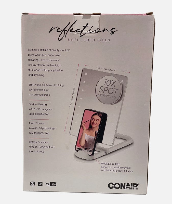 Conair LED Hollywood Lighted Social Media Makeup Mirror - White
