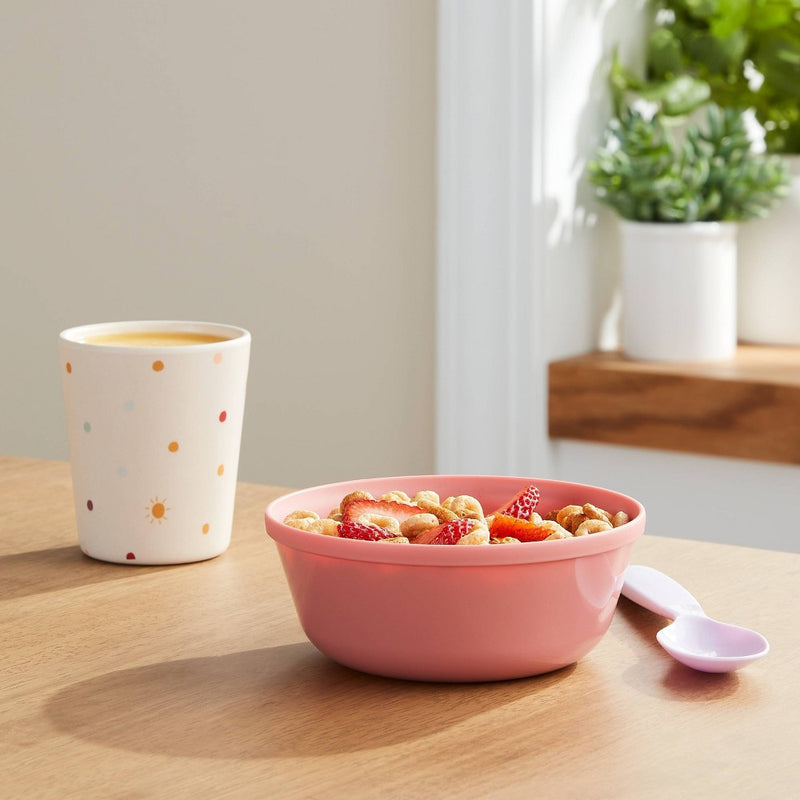 15.5oz Plastic Kids' Bowl Coral Pink - Pillowfort 4pack
