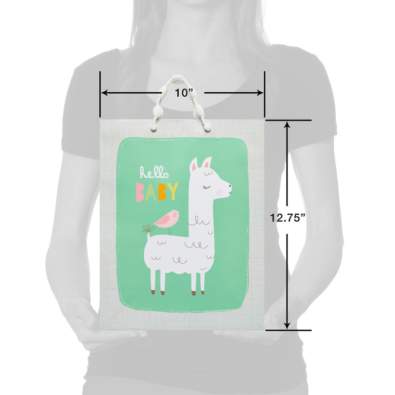 Medium 'Hello Baby' Llama and Bird Baby Shower Gift Bag - Spritz