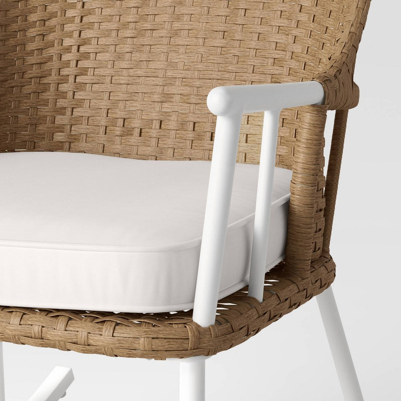 Windsor Steel & Wicker Outdoor Patio Chair, Rocking Chair White - Threshold designed with Studio McGee (LOCAL PICKUP ONLY)