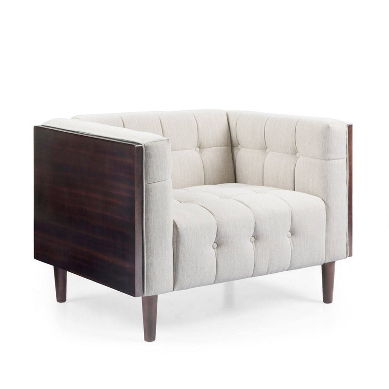 Mclarnan Contemporary Tufted Club Chair Beige/Brown - Christopher Knight Home (LOCAL PICKUP ONLY)