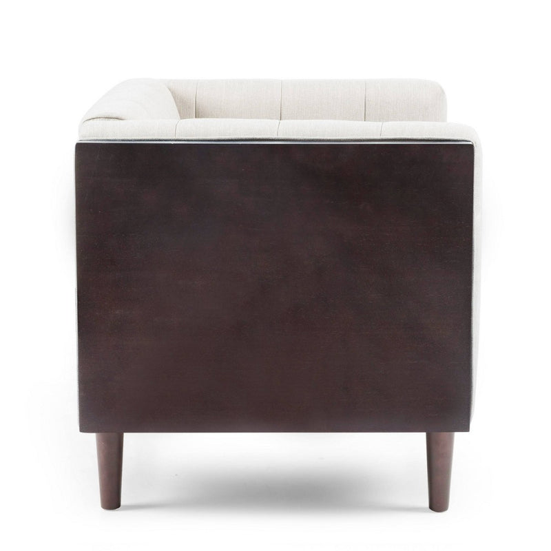 Mclarnan Contemporary Tufted Club Chair Beige/Brown - Christopher Knight Home (LOCAL PICKUP ONLY)