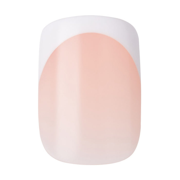 KISS Products Salon Acrylic Short Square French Manicure Fake Nails Kit - Bonjour - 33ct