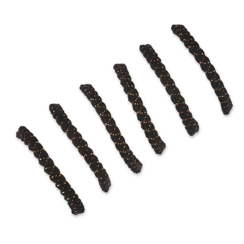 scunci Gold Embellished Textured Hair Elastics - Black - All Hair - 6pcs