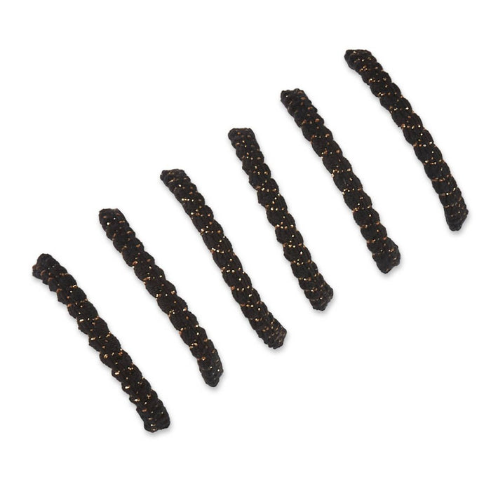 scunci Gold Embellished Textured Hair Elastics - Black - All Hair - 6pcs