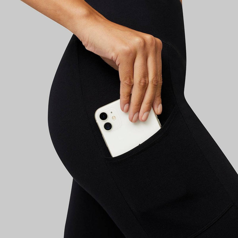 Hanes Slim Straight Tech Pocket Leggings - Black L