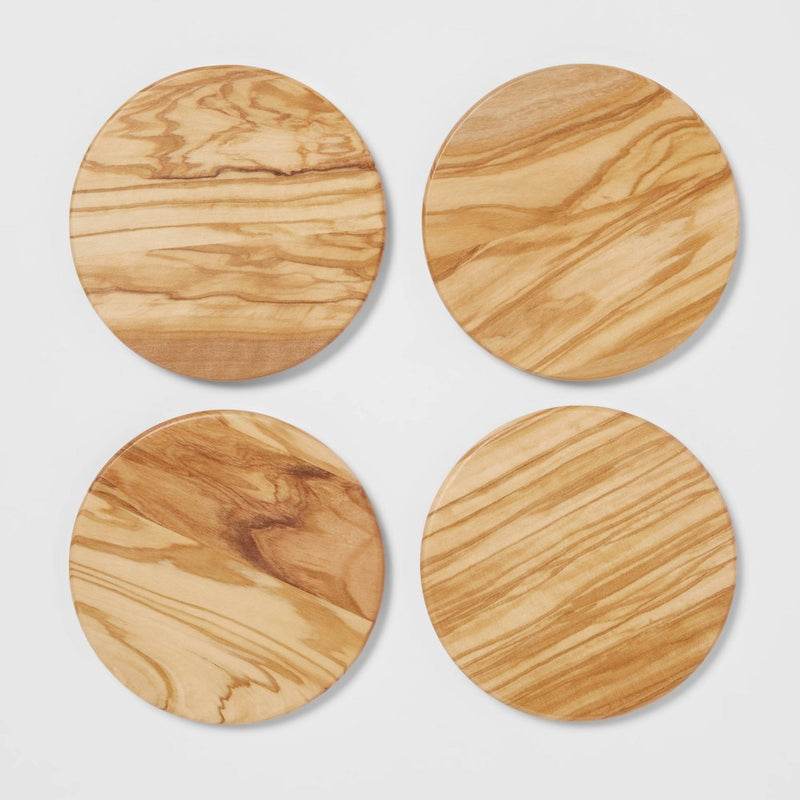 4pk Olivewood Coasters - Threshold