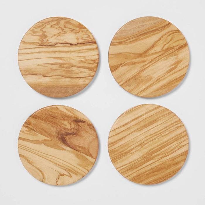 4pk Olivewood Coasters - Threshold