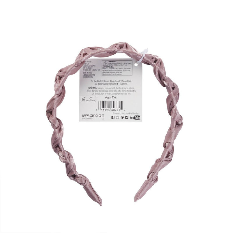 scunci Collection Braided Shimmery Headband - Pink