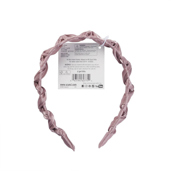 scunci Collection Braided Shimmery Headband - Pink
