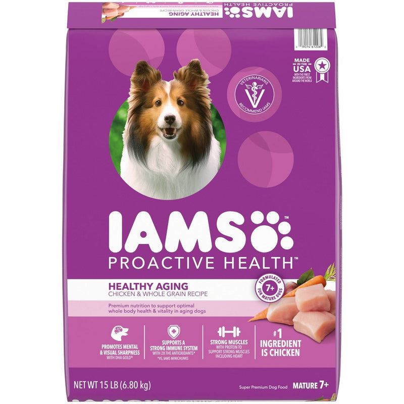 IAMS Healthy Aging Adult for Mature and Senior Dogs with Real Chicken Dry Dog Food - 15lbs (LOCAL PICKUP ONLY)