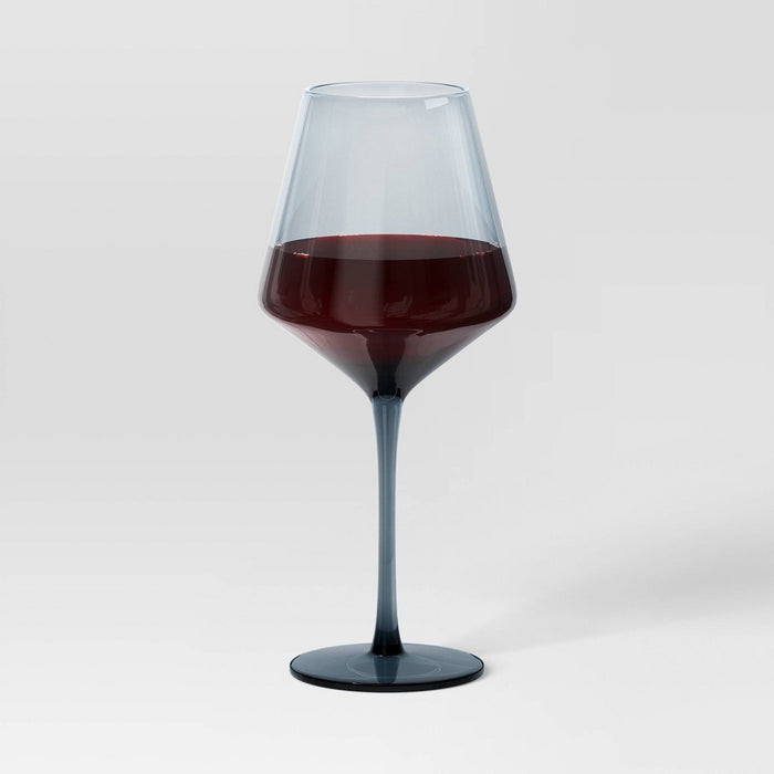 19.6oz Stemmed Wine Glass Blue - Threshold