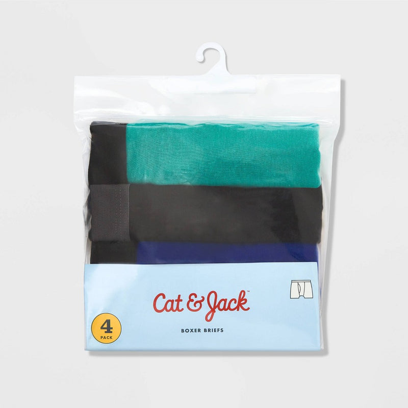 Boys' 4pk Boxer Briefs - Cat & Jack Green XL