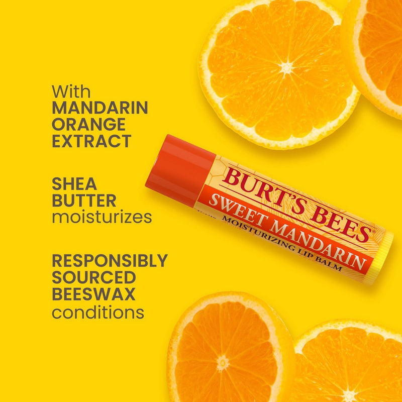 Burt's Bees Moisturizing Lip Balm - Sweet Mandarin - 0.15oz