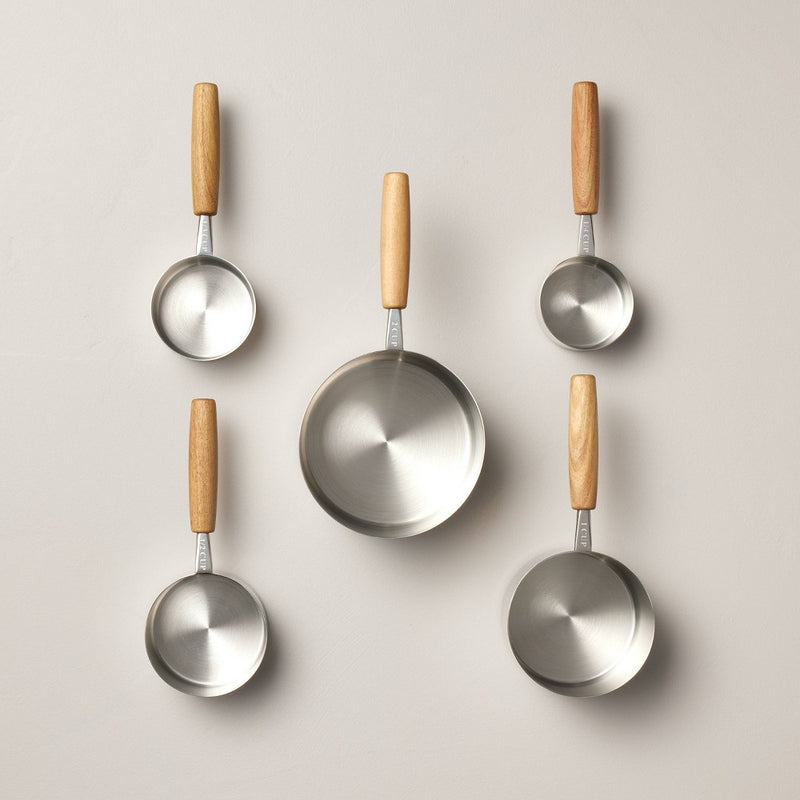 5pc Wood & Stainless Steel Measuring Cups - Hearth & Hand with Magnolia