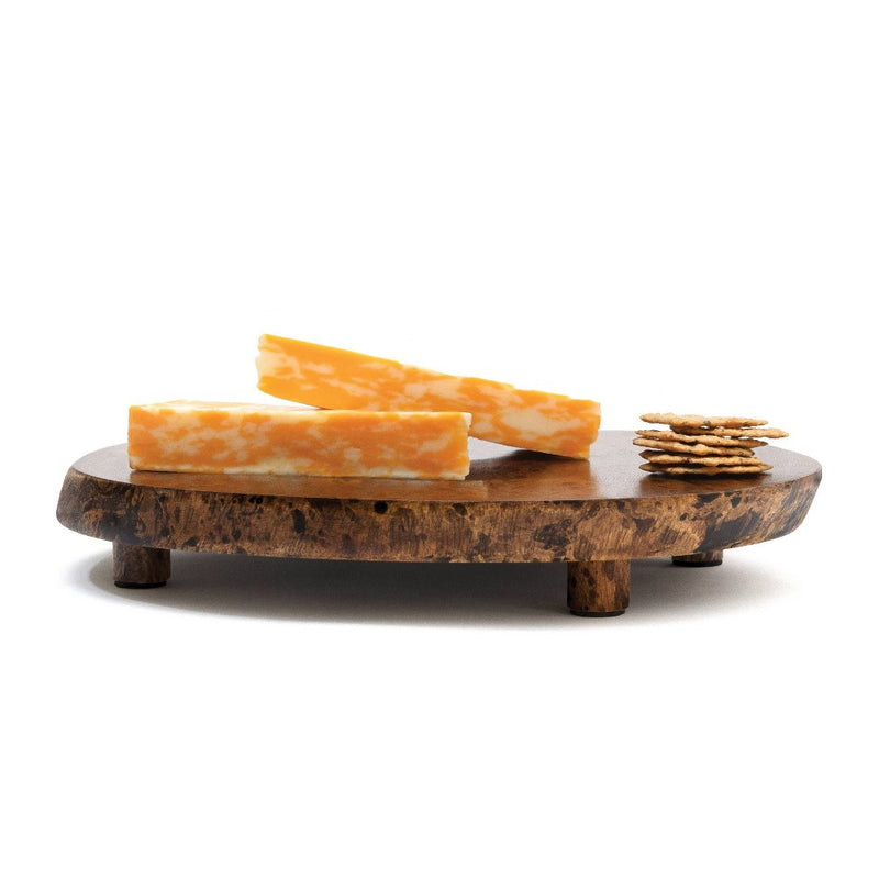 13" x 10" Burl Finish Footed Serving Platter - Lipper International
