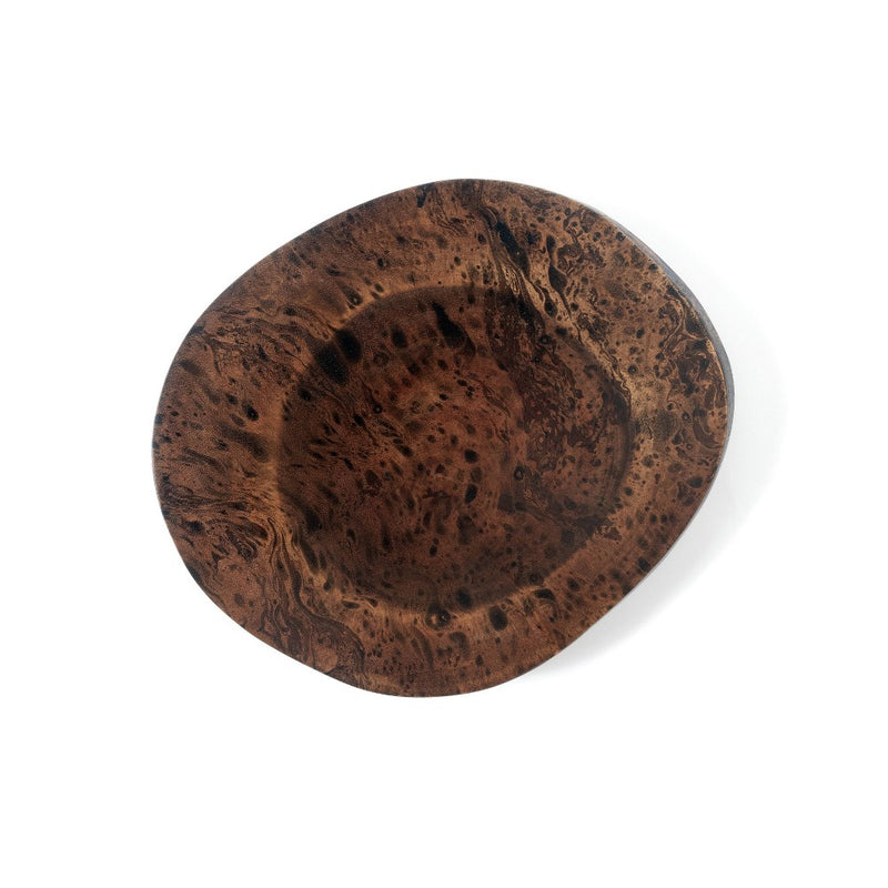 13" x 10" Burl Finish Footed Serving Platter - Lipper International